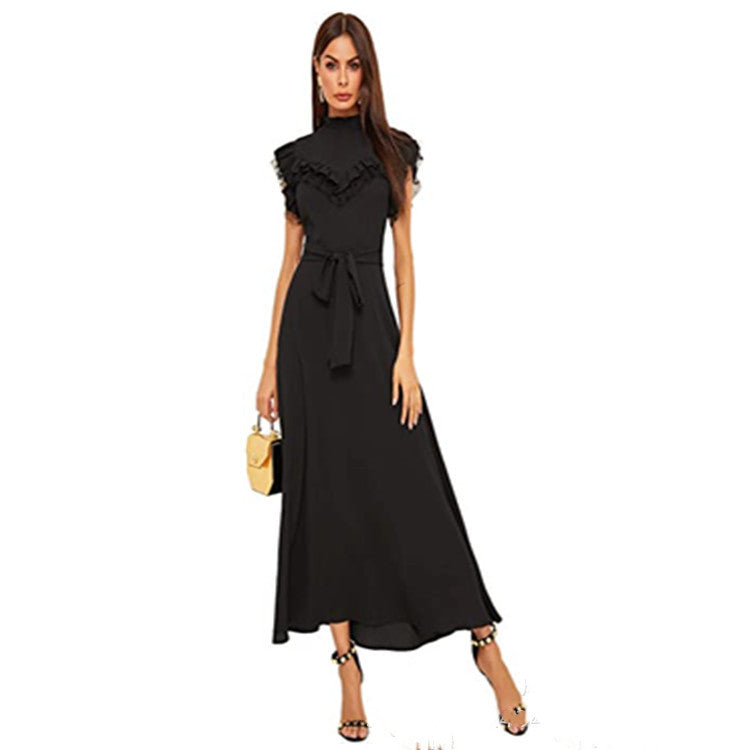 party dress with flowing sleeves and layered belts party dress with flowing sleeves and layered belts