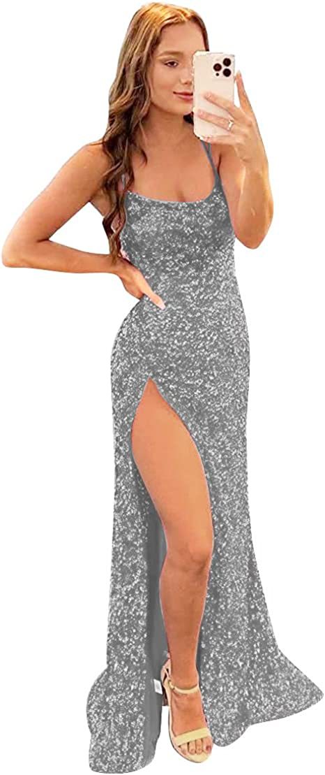 Long Ground Sequin Split Evening Dress 2403040255320320100
