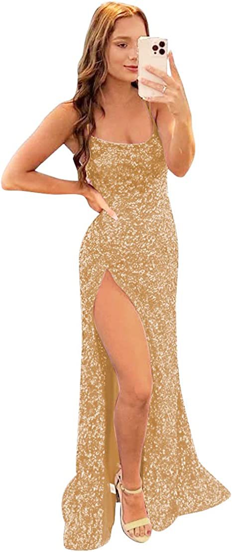 Long Ground Sequin Split Evening Dress 2403040255320321400