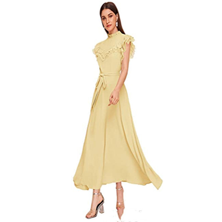 party dress with flowing sleeves and layered belts party dress with flowing sleeves and layered belts