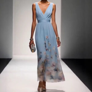 evening gown elegant v neck cross border dress