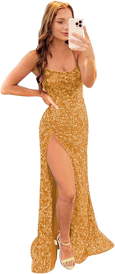 long ground sequin split evening dress long ground sequin split evening dress