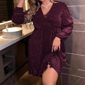 autumn and winter long sleeve sexy v neck party evening dress