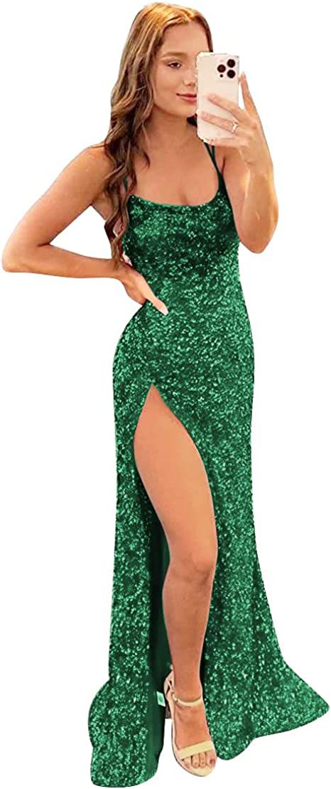 long ground sequin split evening dress long ground sequin split evening dress