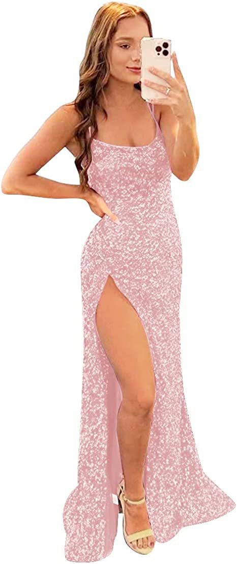 long ground sequin split evening dress long ground sequin split evening dress