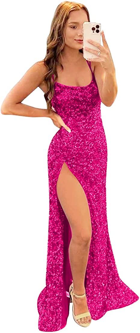 long ground sequin split evening dress long ground sequin split evening dress