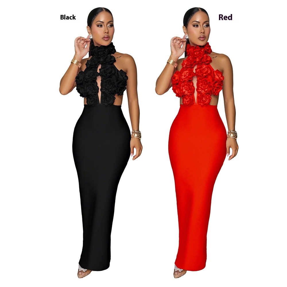Dress Sexy Halter Large Flower Evening Dress Dress Women F5e018e2 1735 4aa3 A24a 2d6915d8f31d Trans